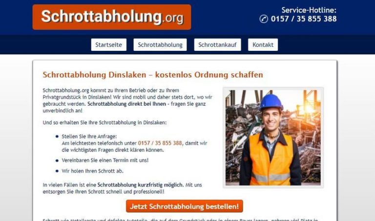 Schrottabholung Dinslaken: Der mobile Schrotthändler holt Altmetallschrott beim Kunden ab